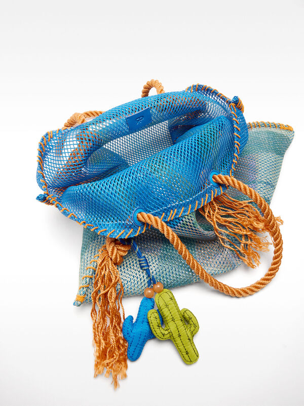 Shopper aus Mesh mit Print