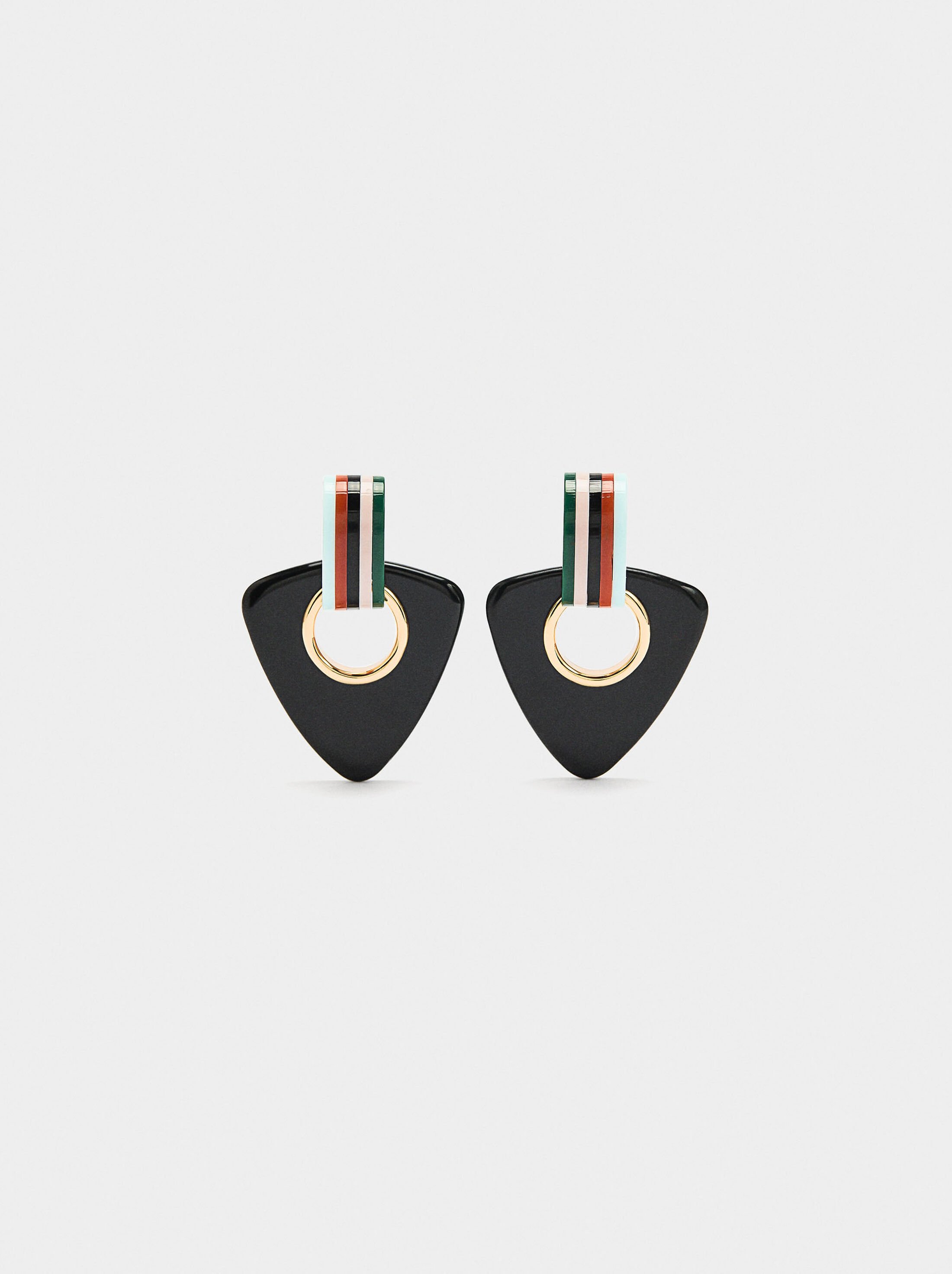 Diamond-shaped earrings with resin image number 0.0