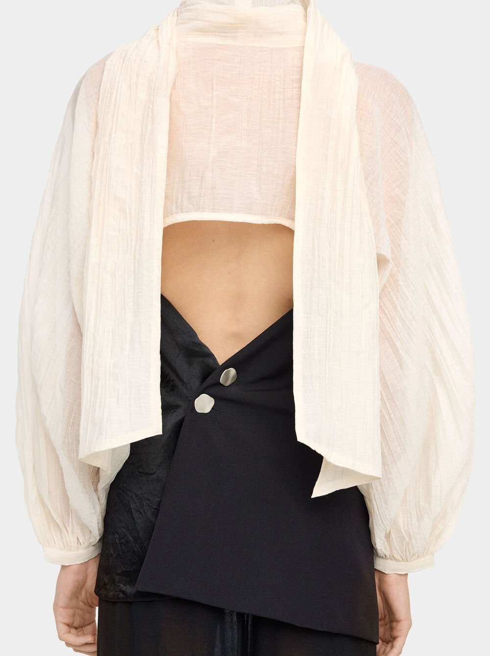 Ruched cropped blouse