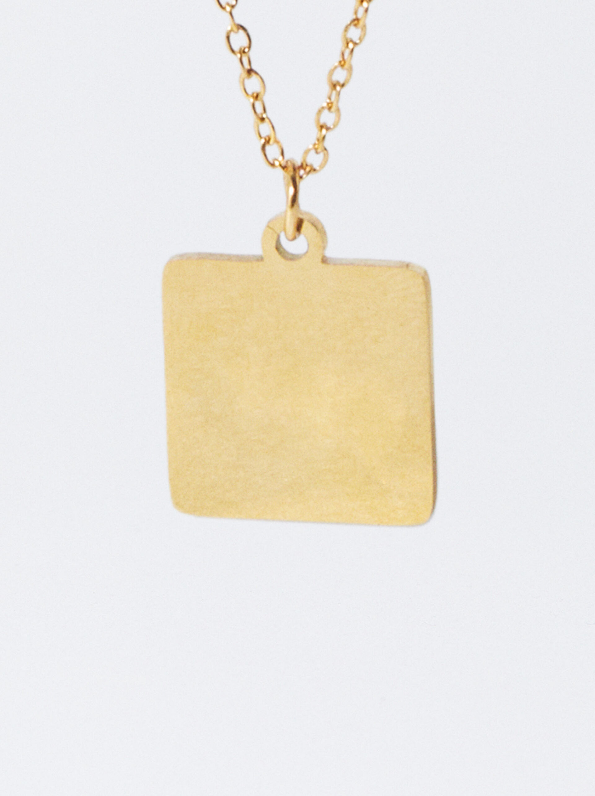 Online Exclusive - Gold Stainless Steel Necklace With Personalized Pendant image number 2.0