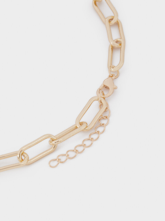 Short Chain Necklace, Golden, hi-res