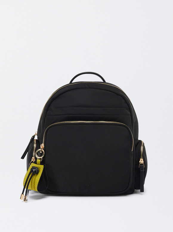 Nylon Backpack With Pendant, , hi-res