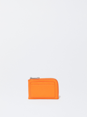 Coin Purse With Card Holder, Orange, hi-res