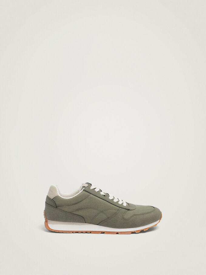 Sneakers Running In Nylon, Khaki, hi-res