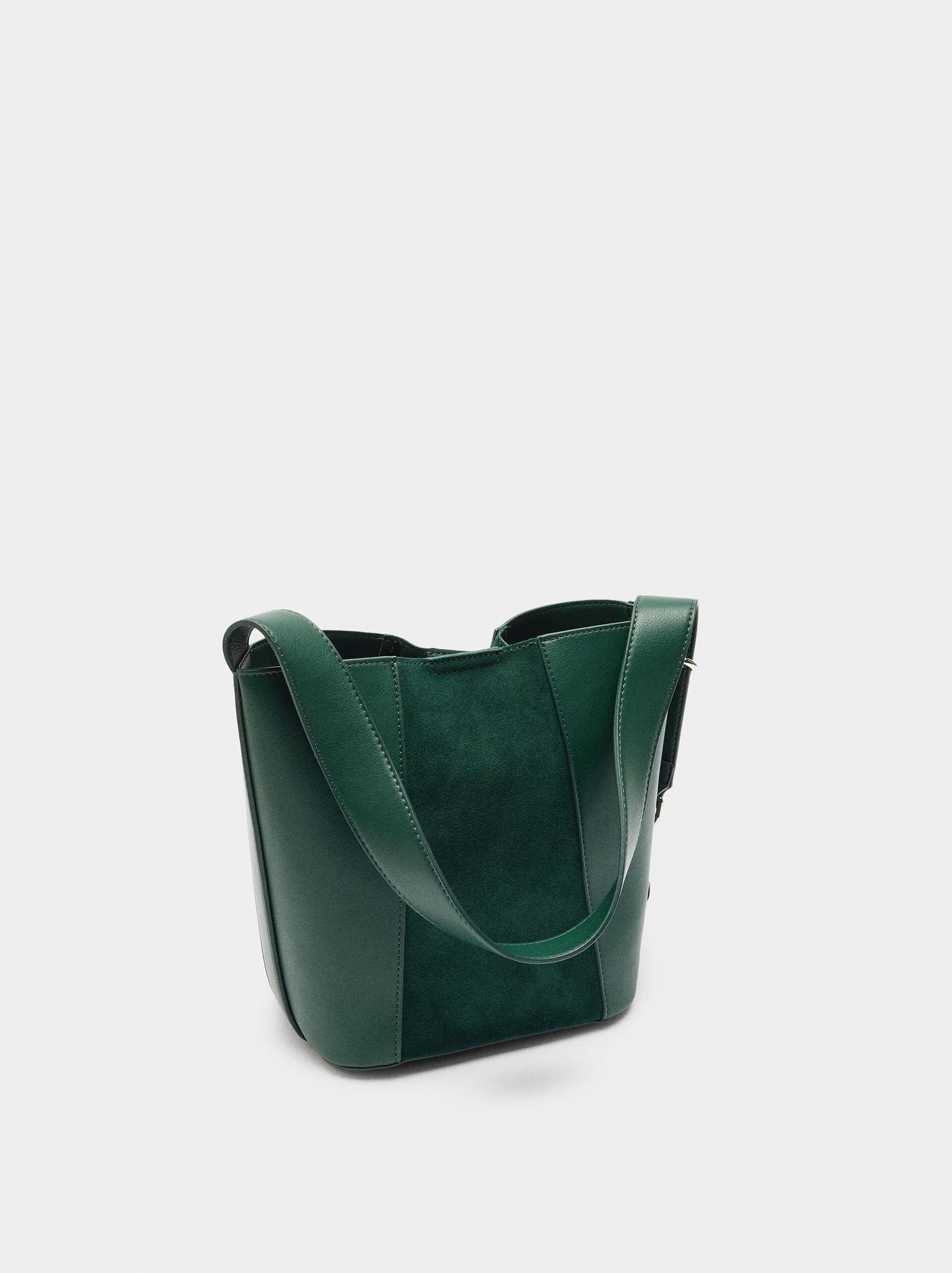 Bucket bag with leather details image number 4.0