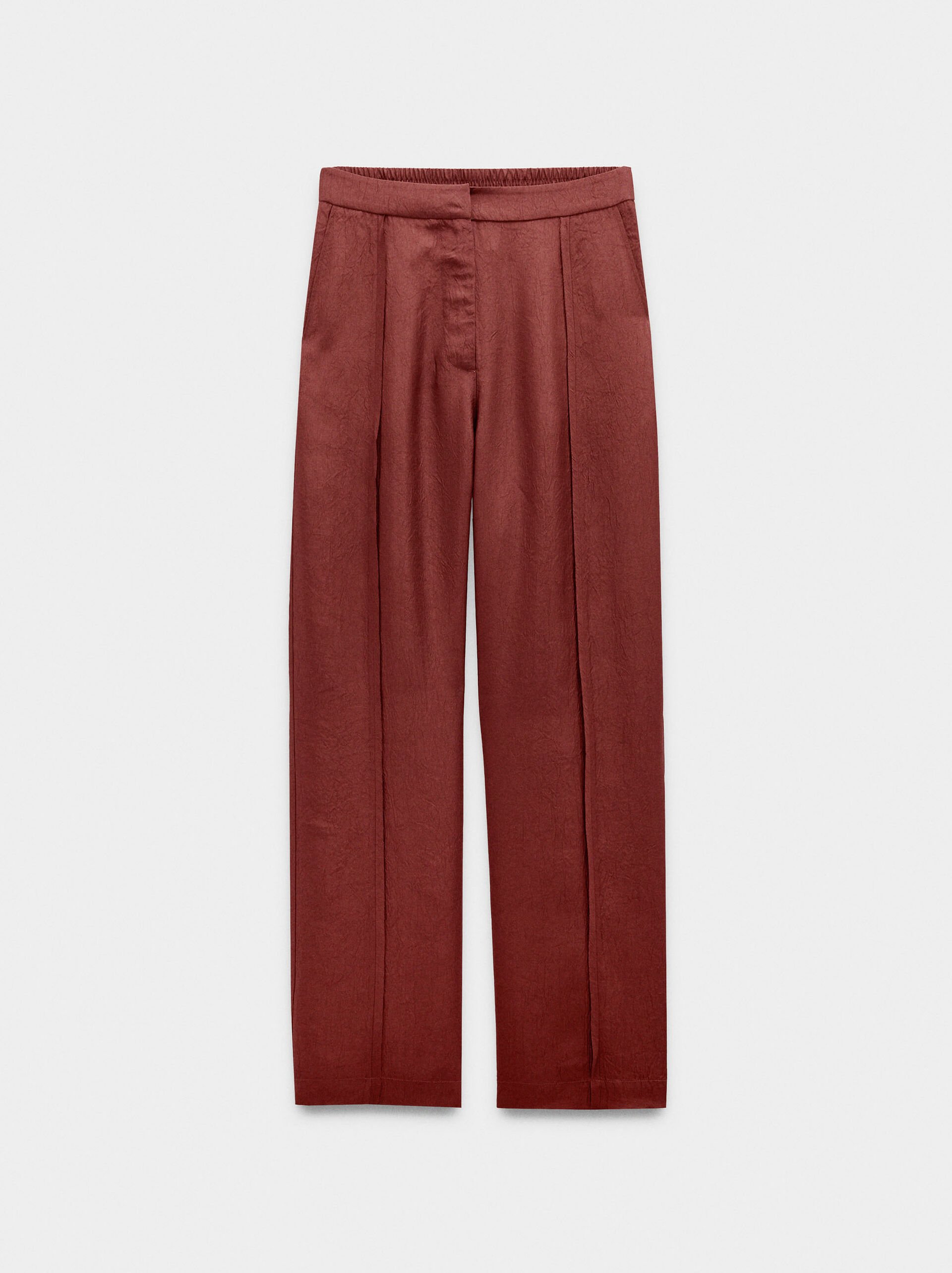 Trousers with crinkled effect image number 4.0