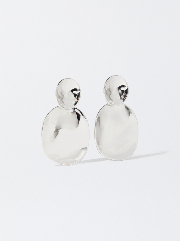 Concave Earrings, Silver, hi-res
