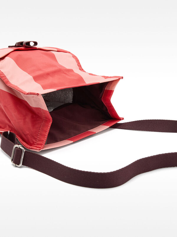 Striped nylon lunch bag