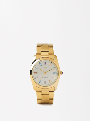Personalized Watch With Crystals, Golden, hi-res