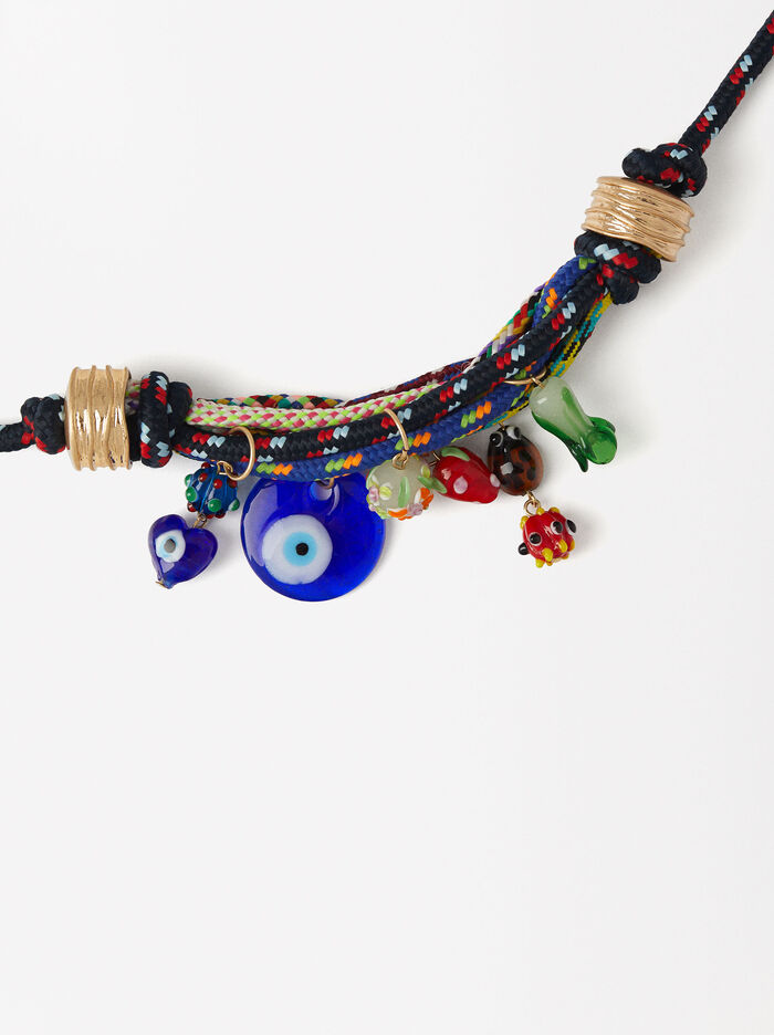 Multicolor Necklace With Charms