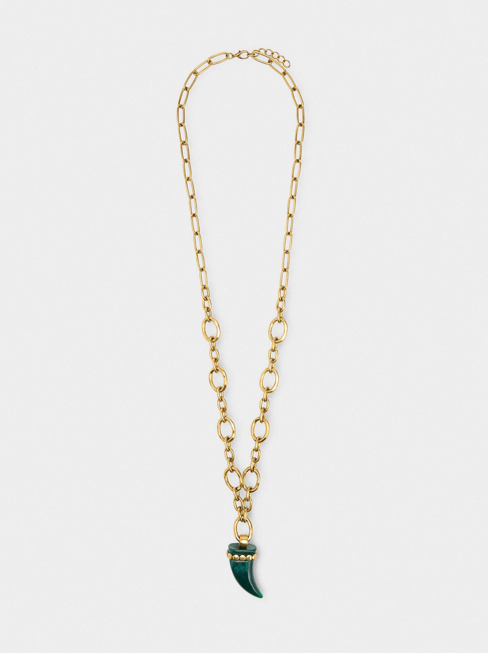 Long necklace of links with pendant image number 0.0