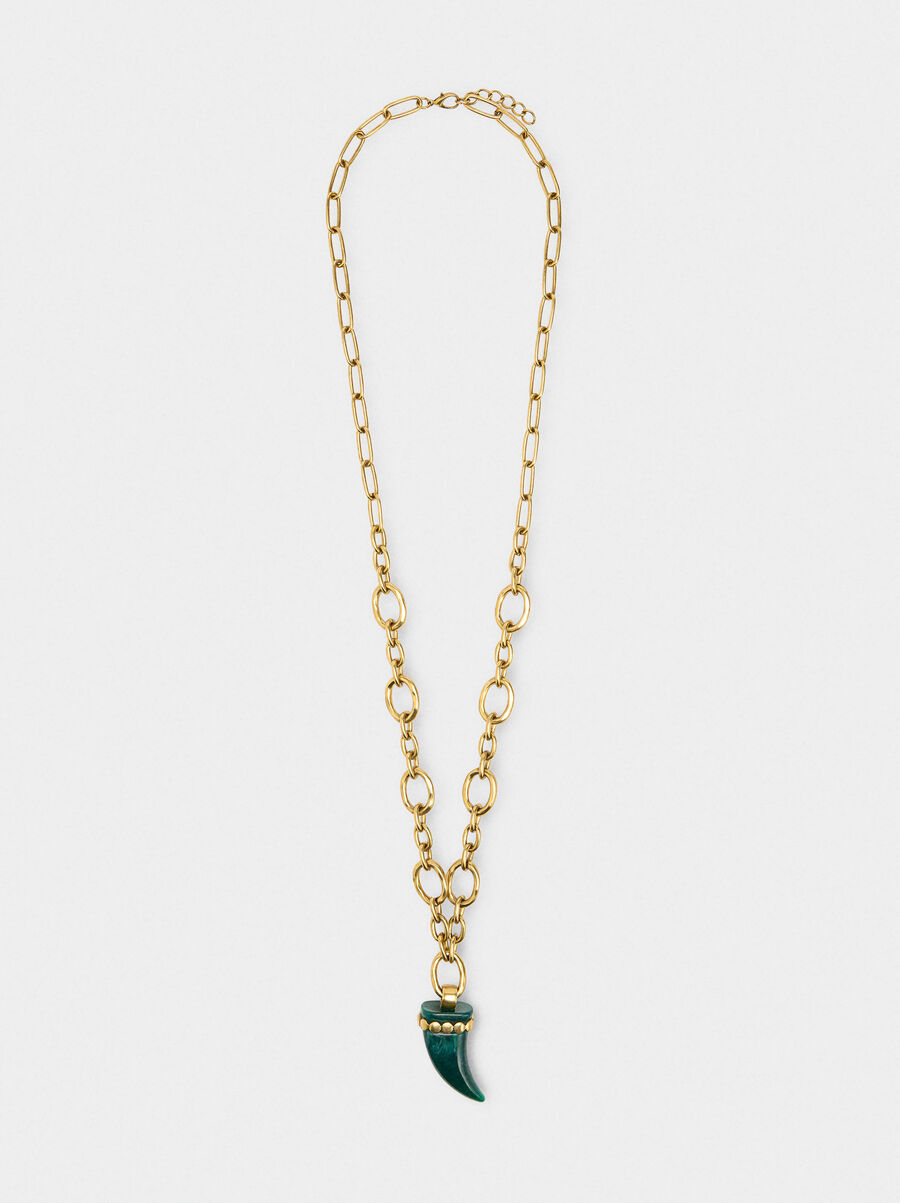 Long necklace of links with pendant