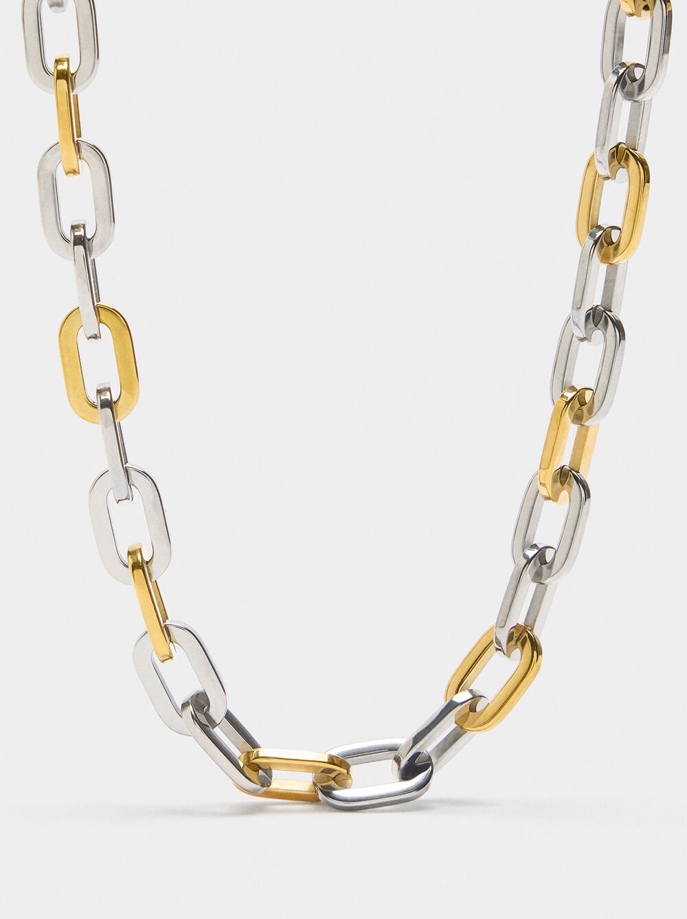 Bicolor link necklace – stainless steel
