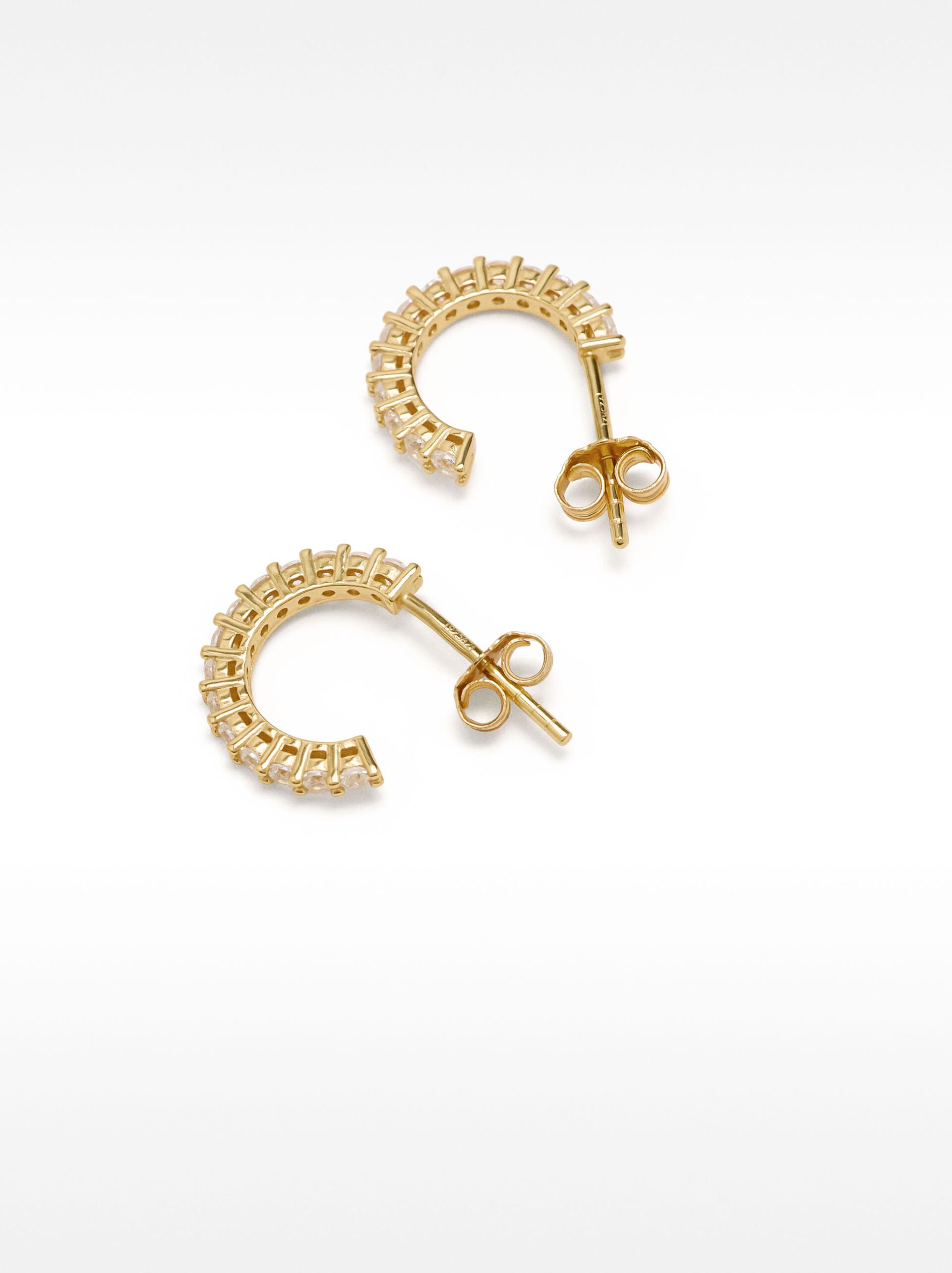 Hoop earrings with zirconia - 925 sterling silver image number 3.0