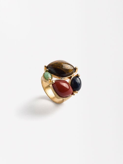 Anillo con piedras multicolor