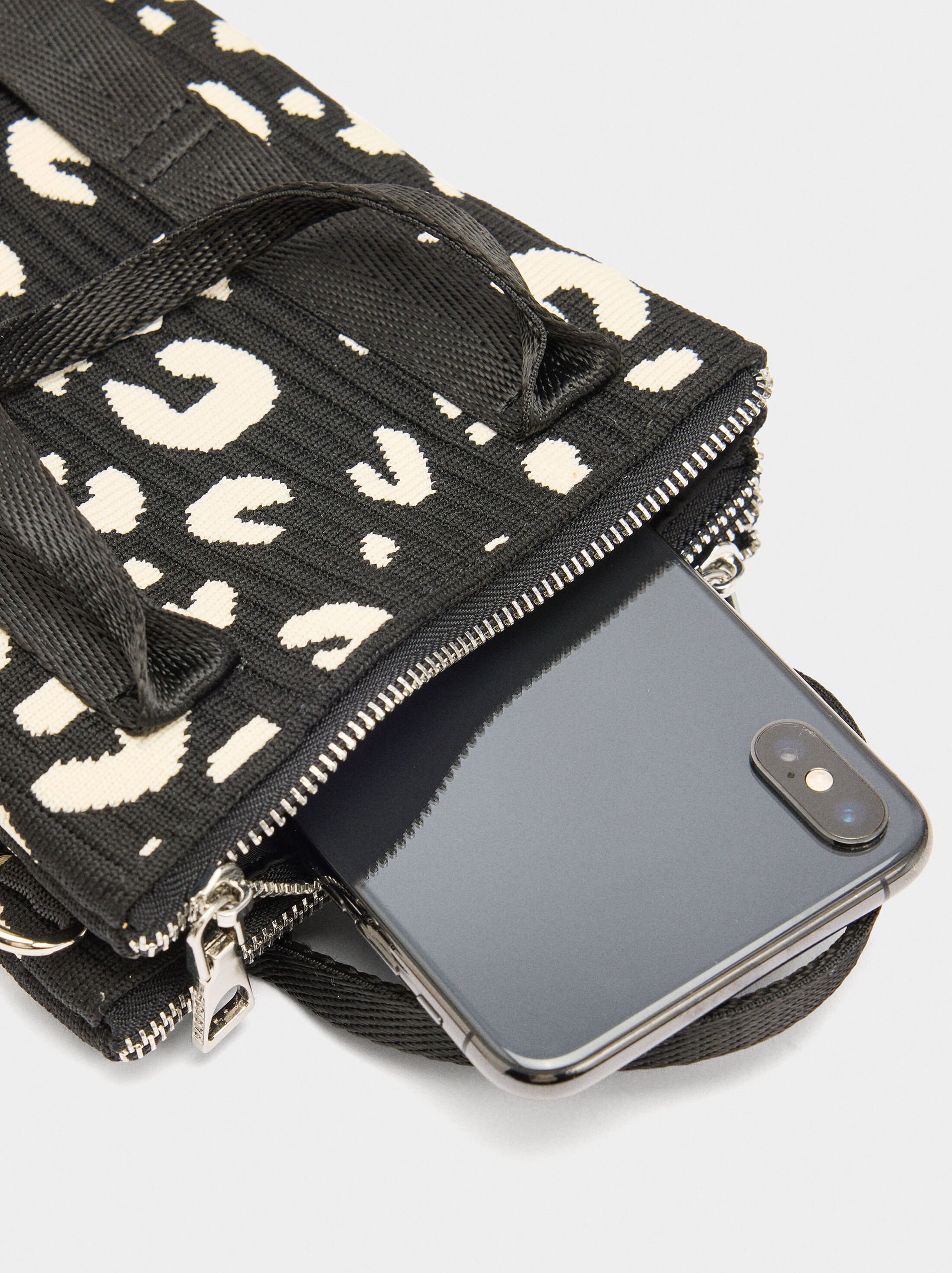 Jacquard mesh mobile phone bag image number 1.0
