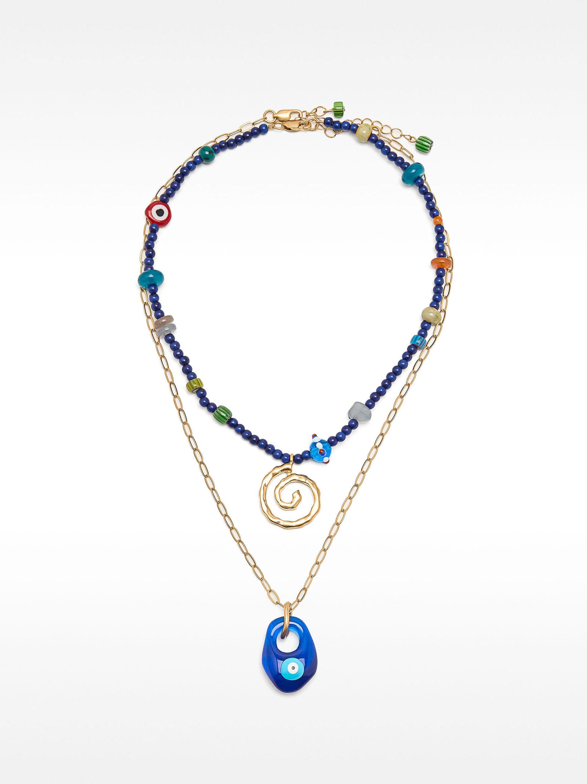 Set of chain and bead necklaces image number 0.0