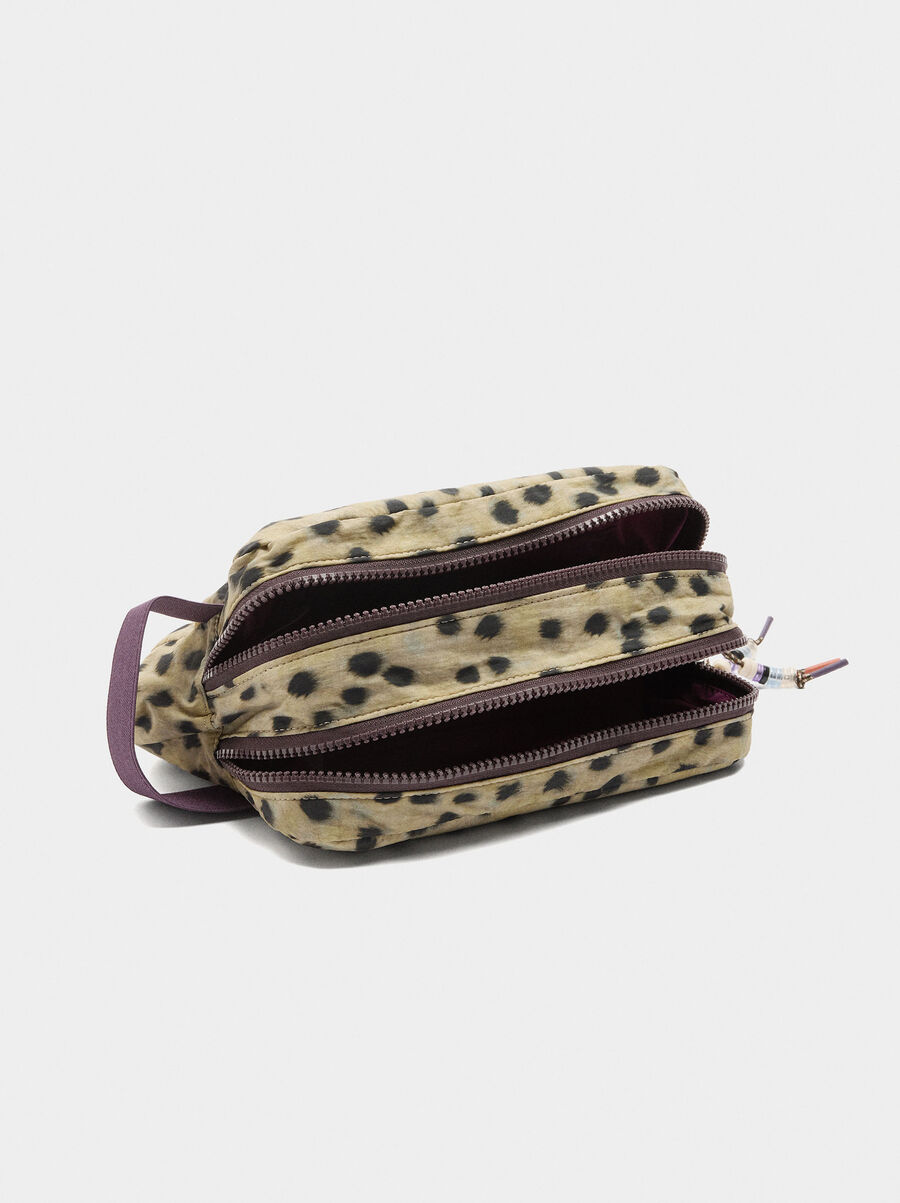 Printed nylon necessaire with animal print