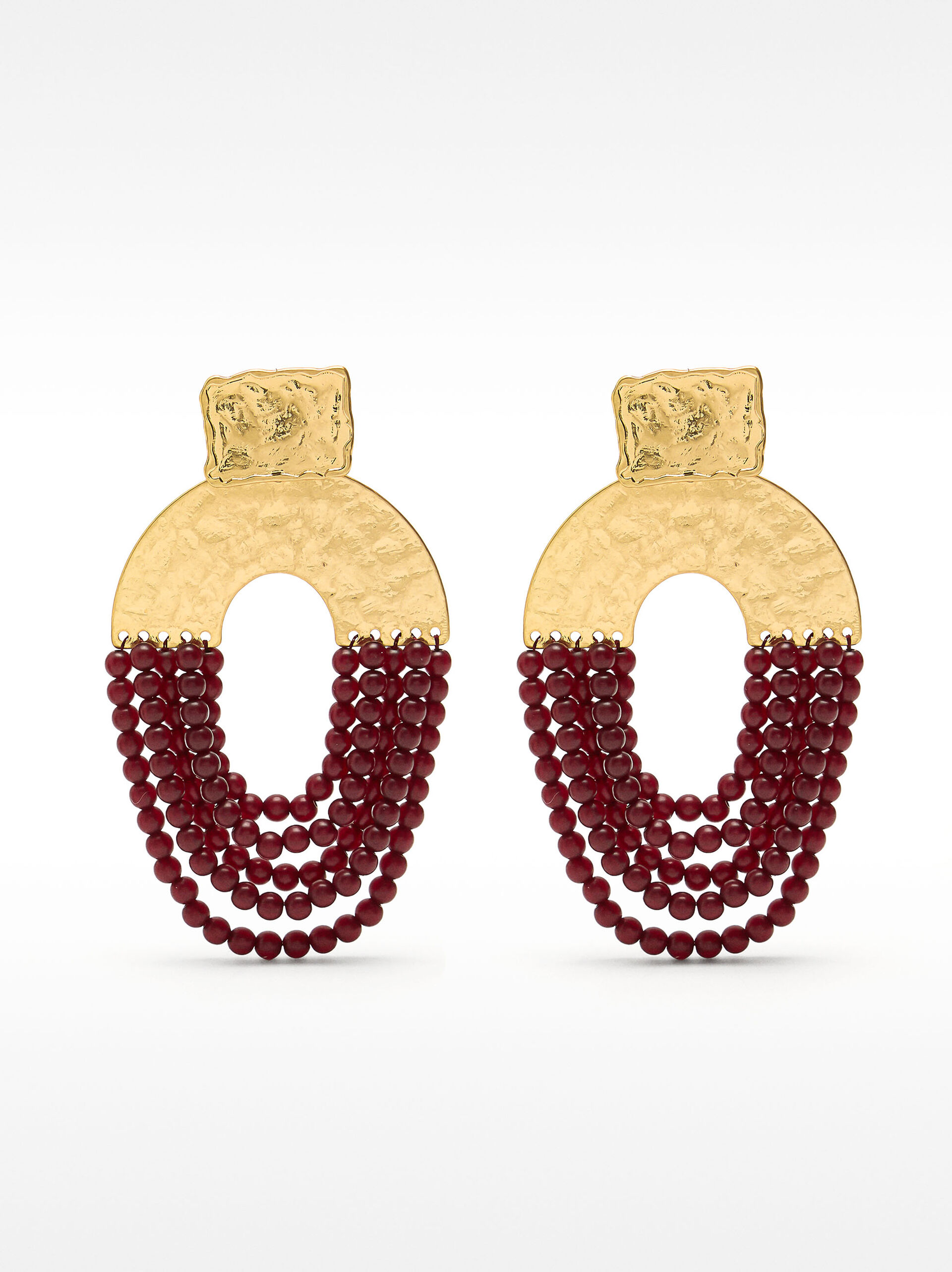 Orecchini maxi con arco e perline image number 0.0
