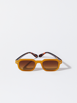 Square Sunglasses, Mustard, hi-res