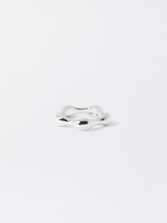 Silver Embossed Ring, Silver, hi-res