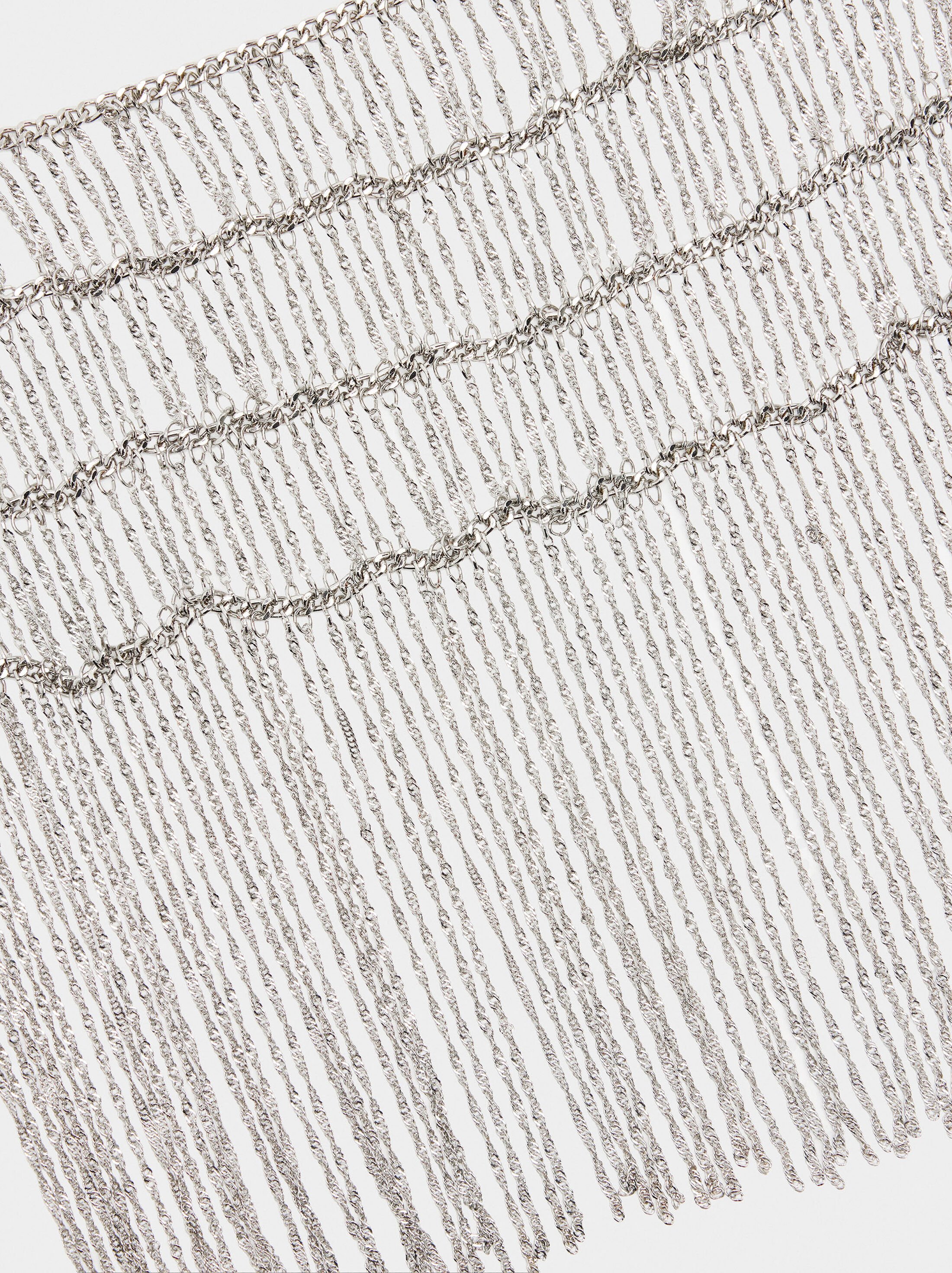 Long necklace with chain bib image number 2.0