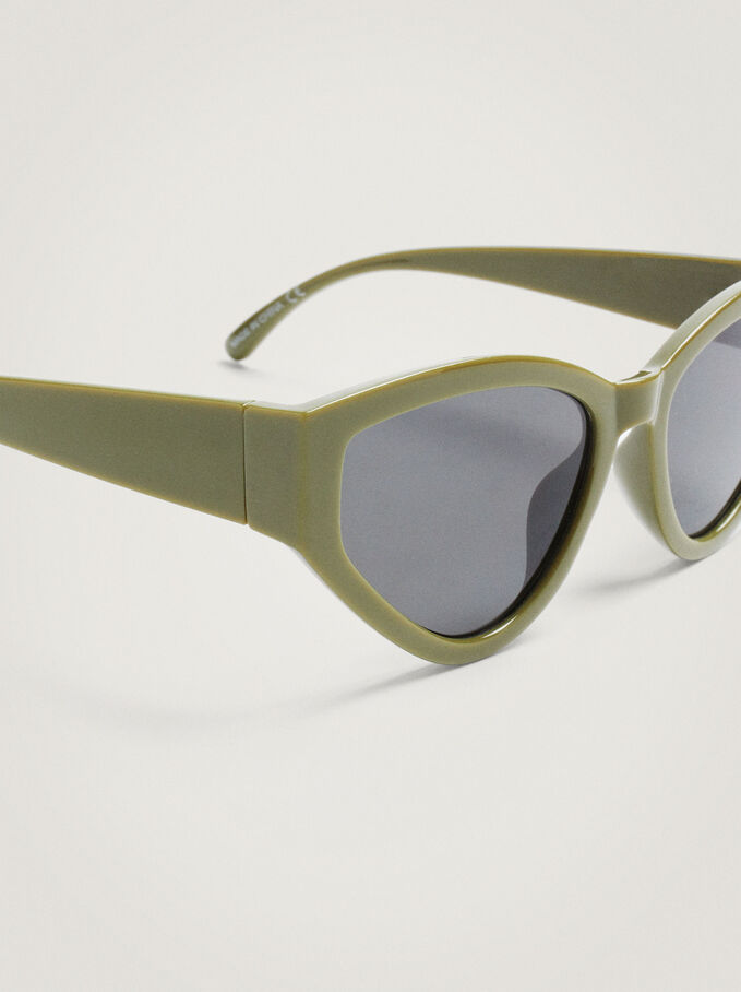 Cat Eye Sunglasses, Khaki, hi-res