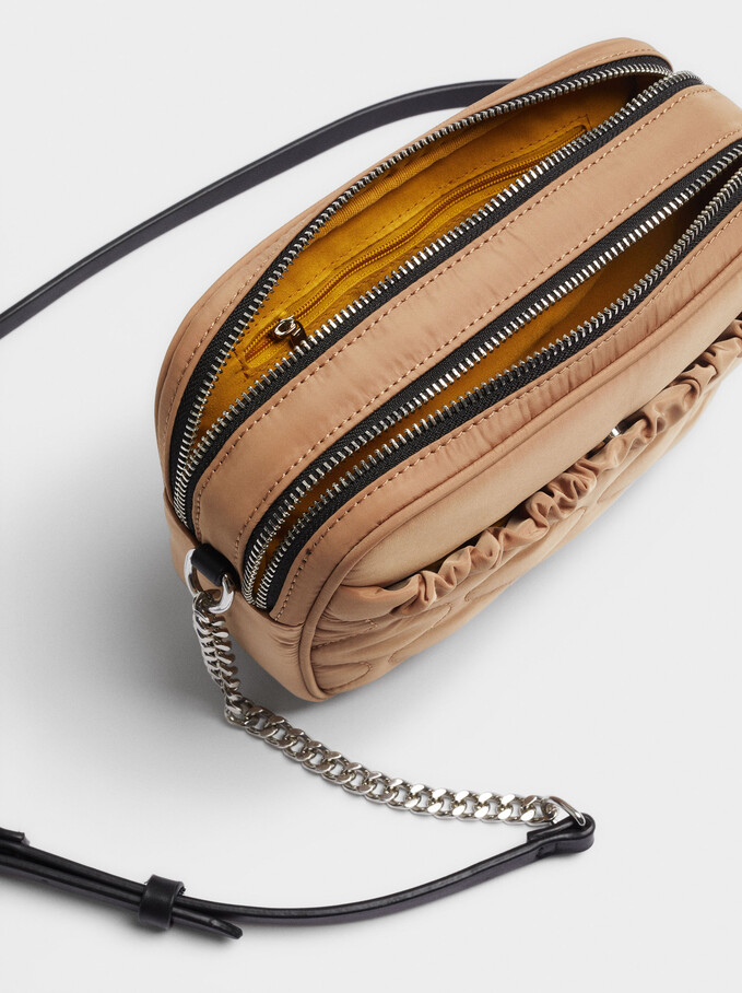 Nylon Crossbody Bag With Pleats Black Woman Cross Bags Parfois Com