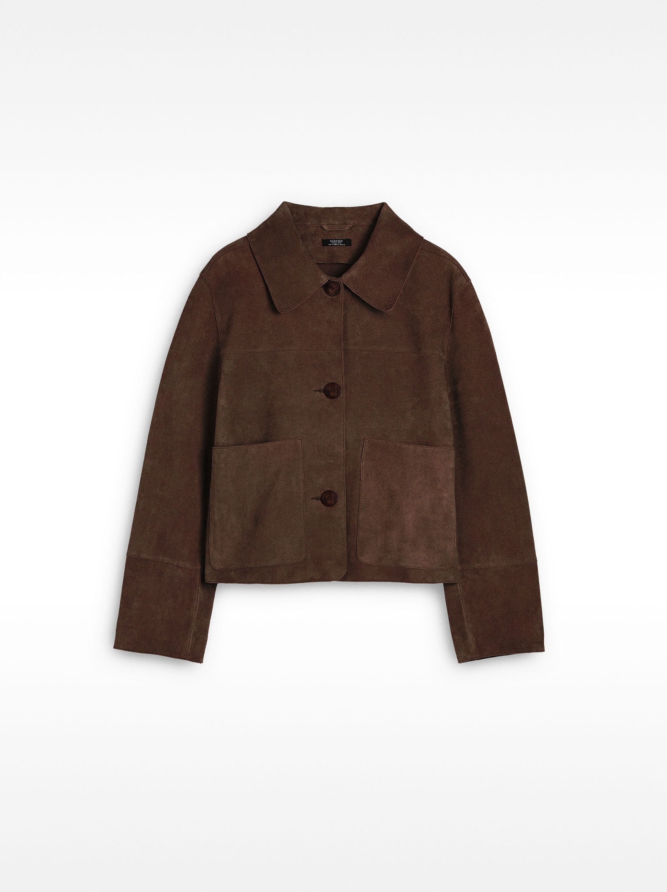 Leather jacket with buttons image number 5.0