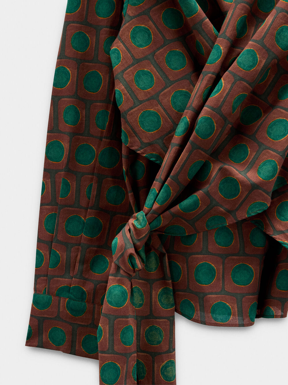 Printed blouse with crossover 100% cotton