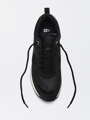 Running Contrast Trainers, Black, hi-res