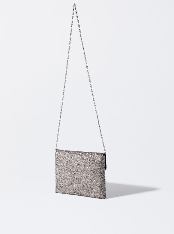 Glitter Party Handbag, Silver, hi-res