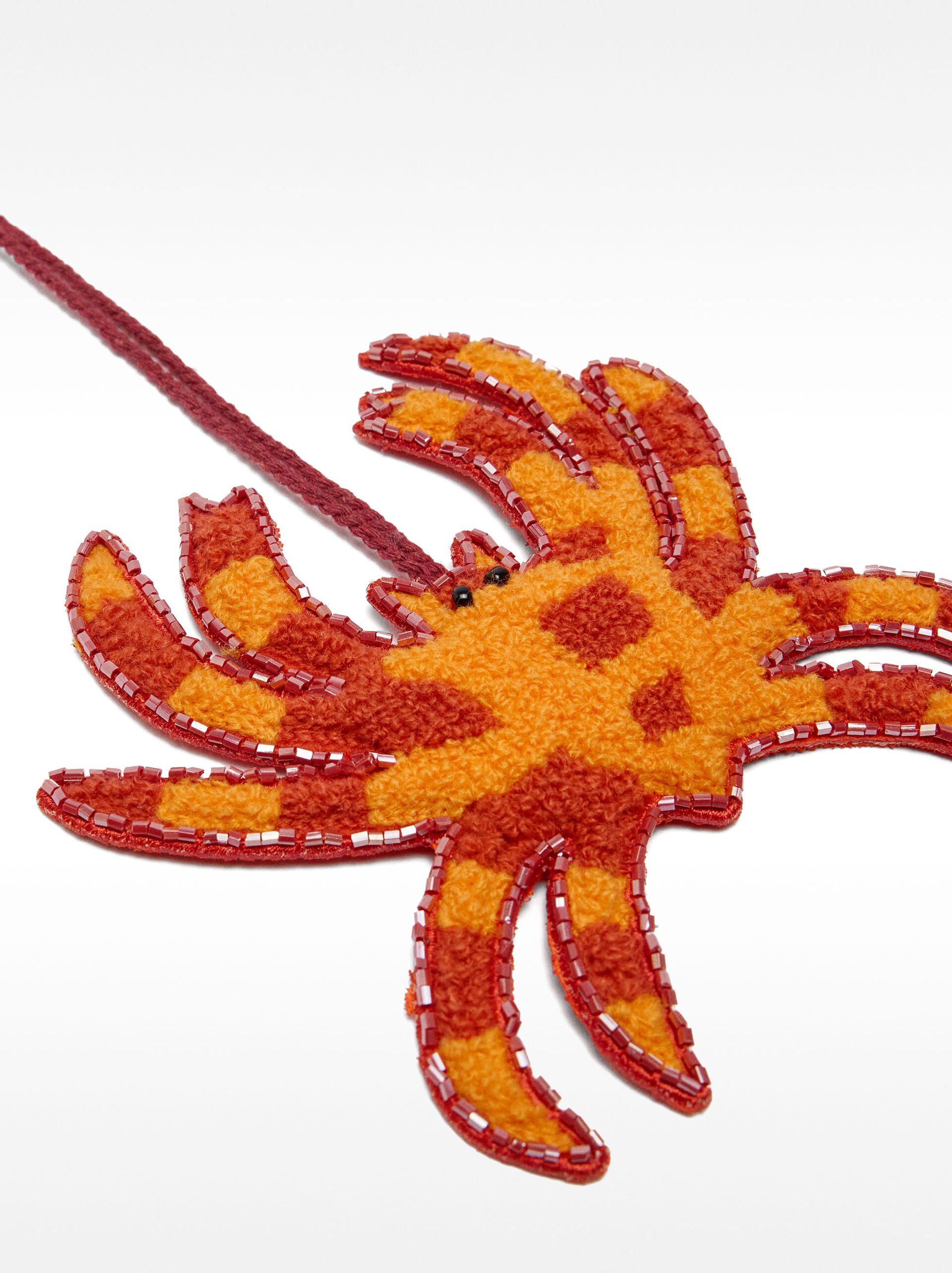 Crab-shaped bag charm image number 1.0