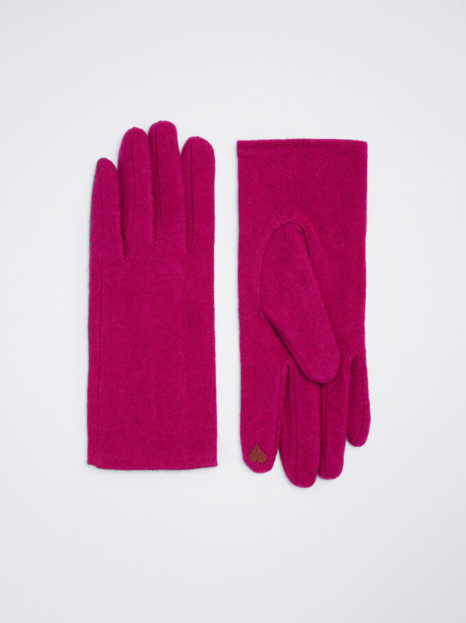 Wool Gloves, Pink, hi-res