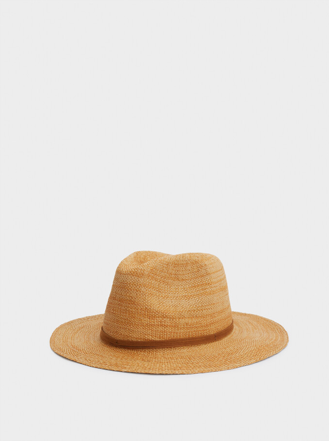 Braided Hat With Contrast Band, Camel, hi-res