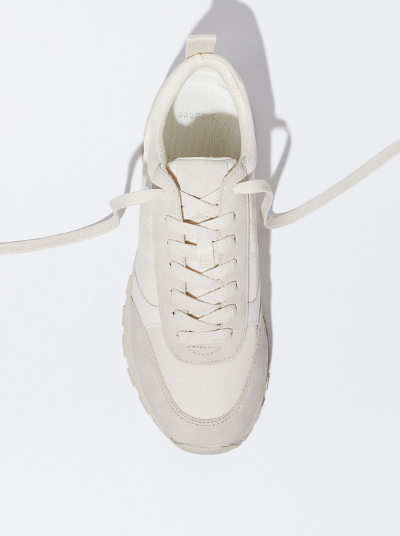 Contrasting Trainers, White, hi-res