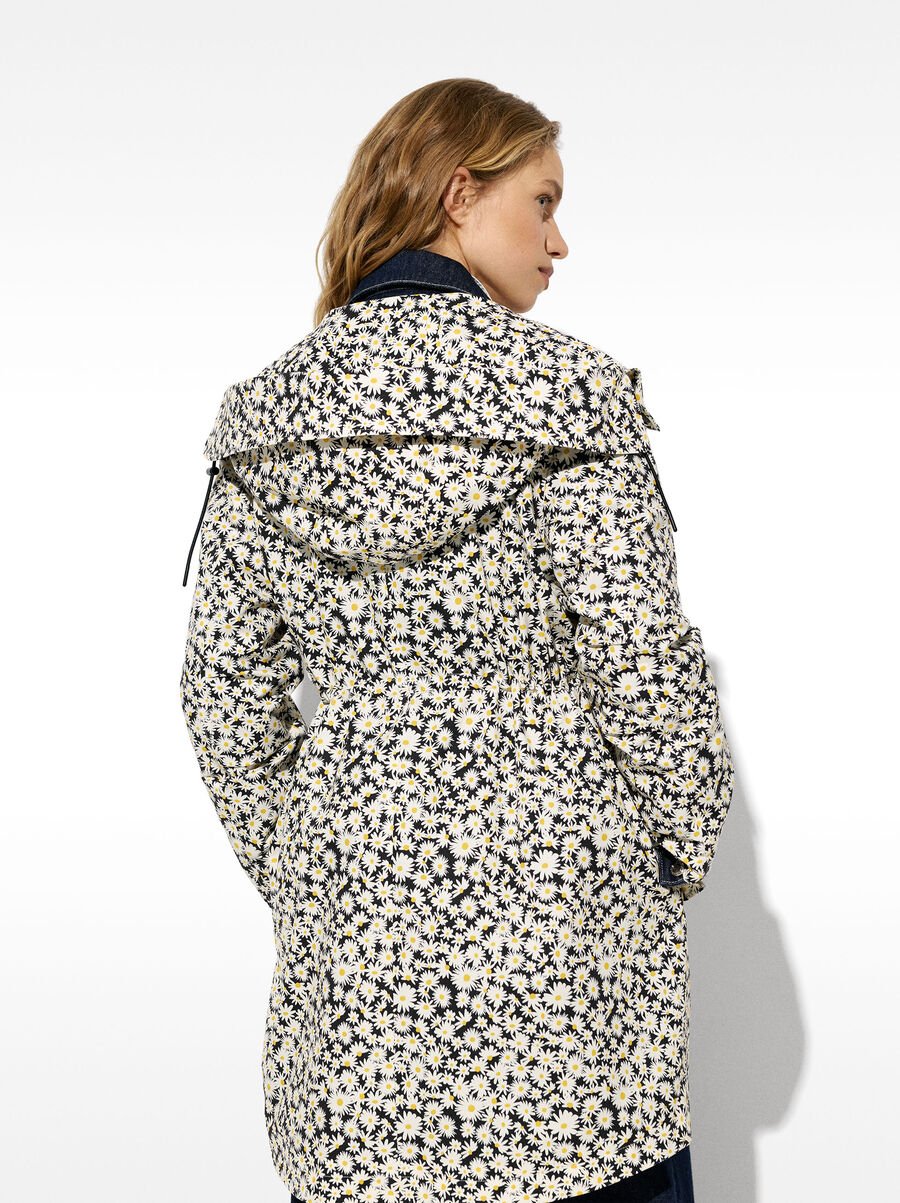 Daisy print parka