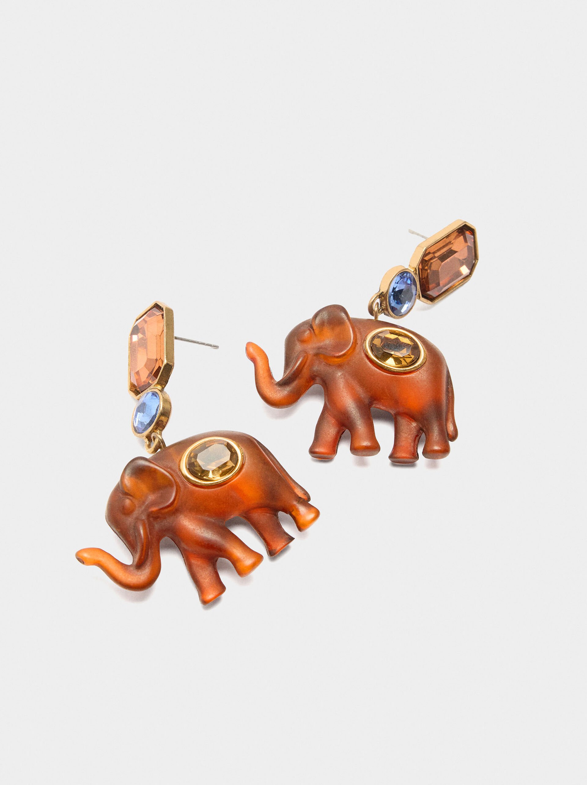 Elephant earrings with crystals image number 1.0