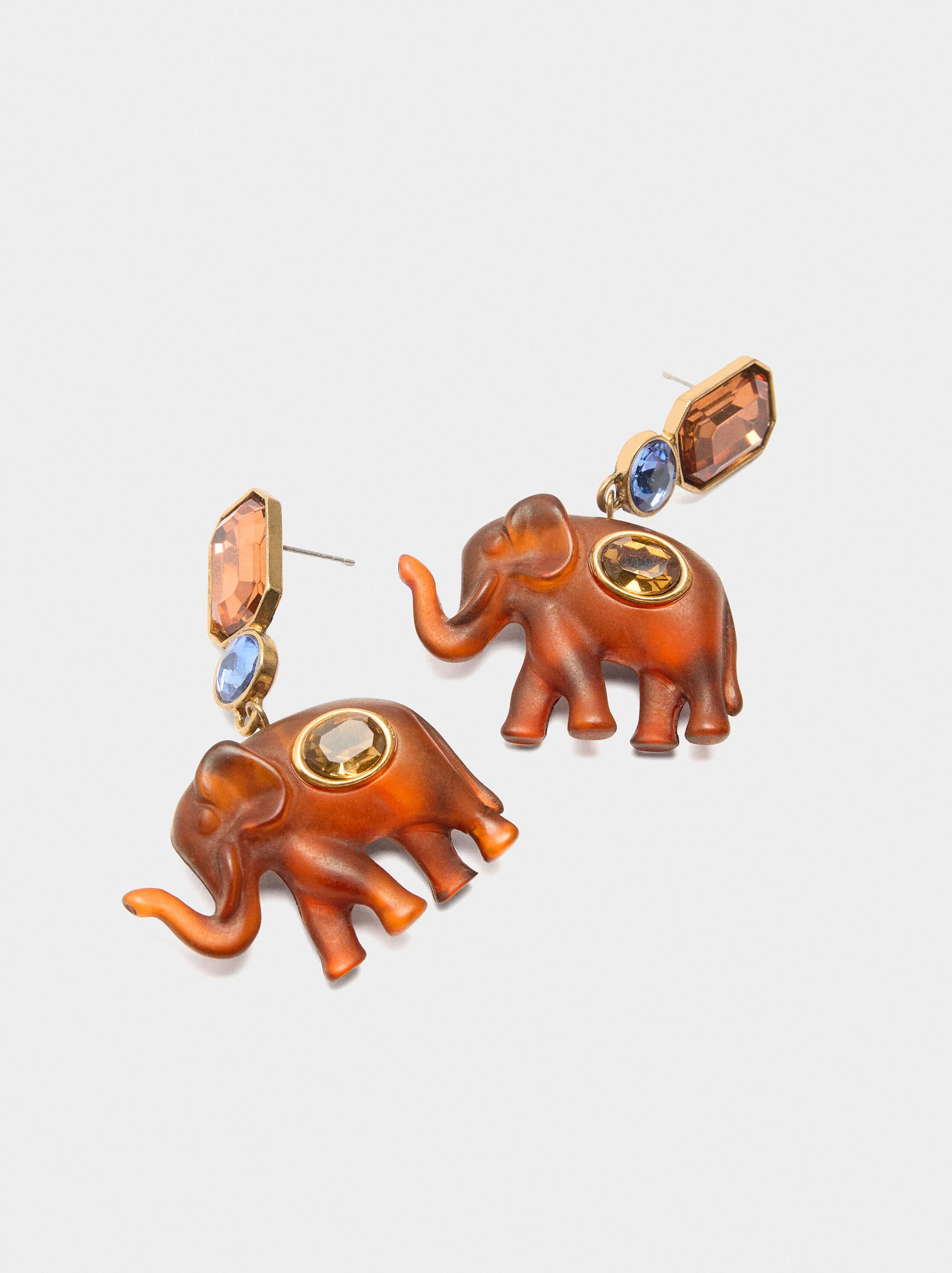 Elephant earrings with crystals image number 1.0