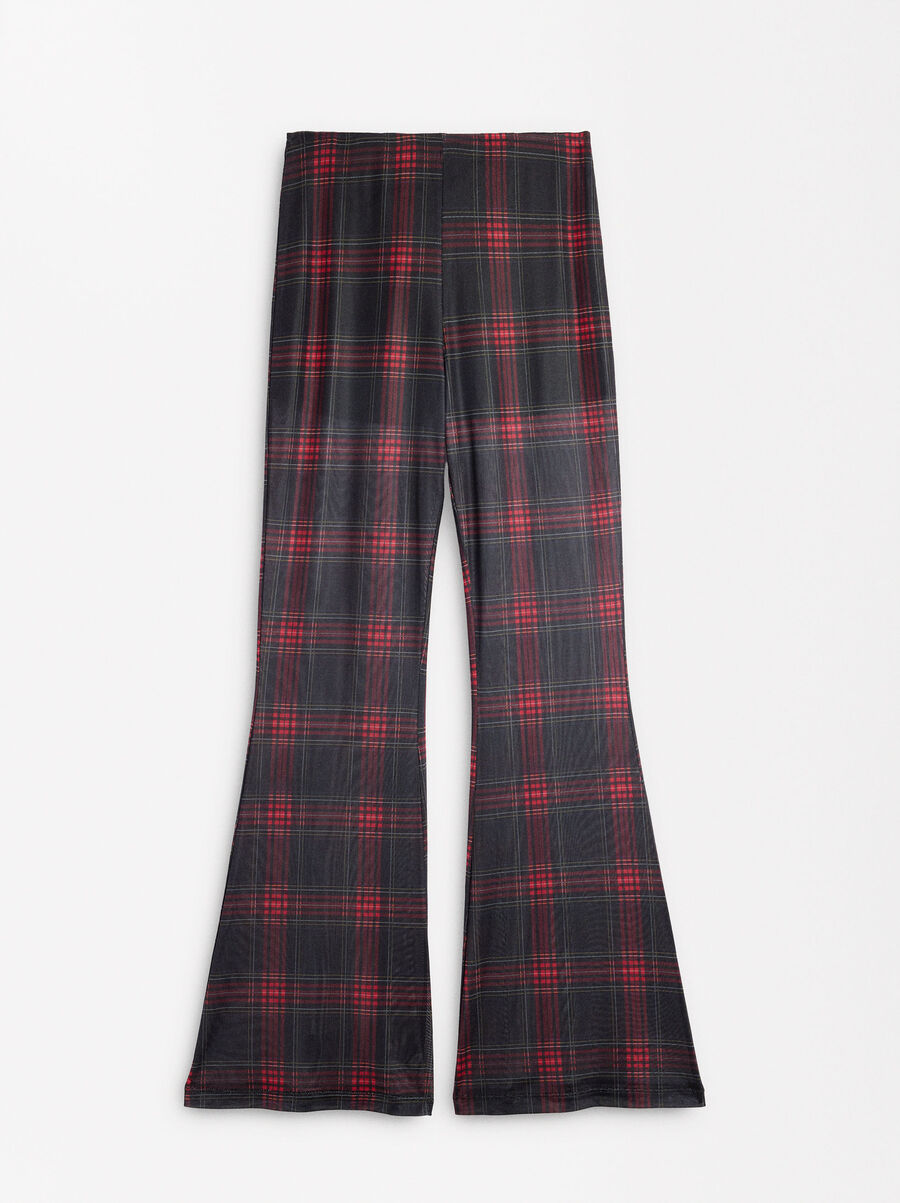 Flare pants with square print