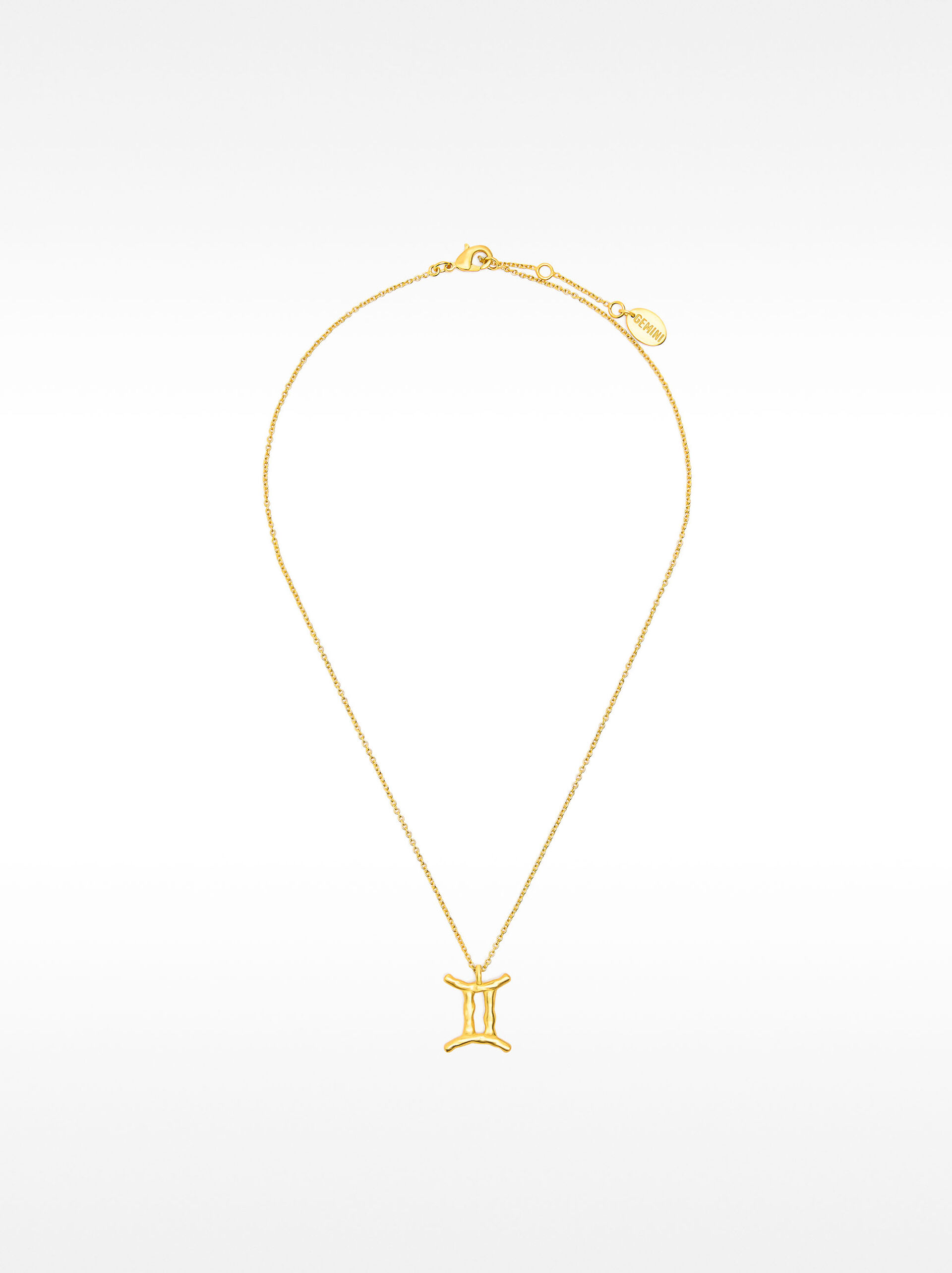 GEMINI zodiac necklace 18k gold plated image number 0.0