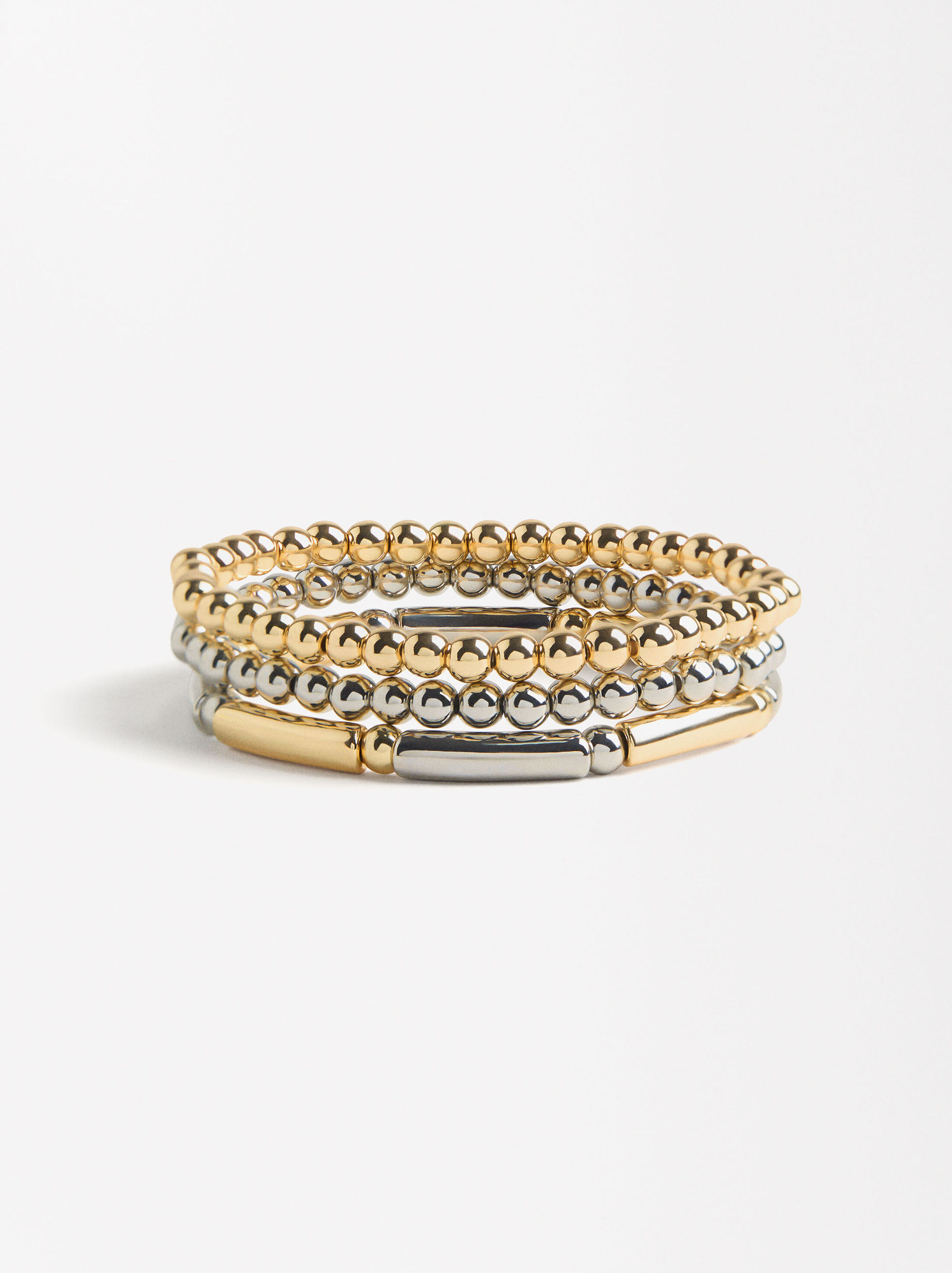 Bicolor elastic bracelet set image number 0.0