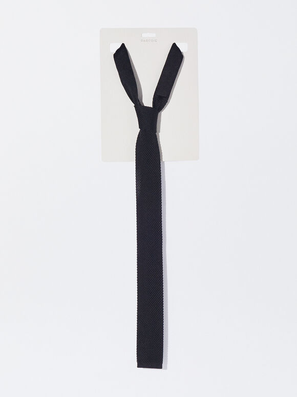 Cravate Texturée, Noir, hi-res