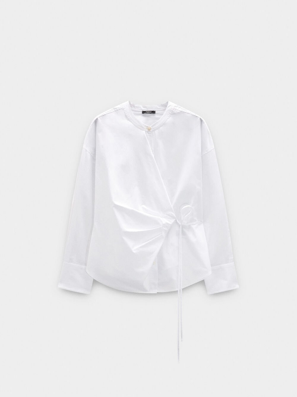 Shirt with draped detail 100% cotton