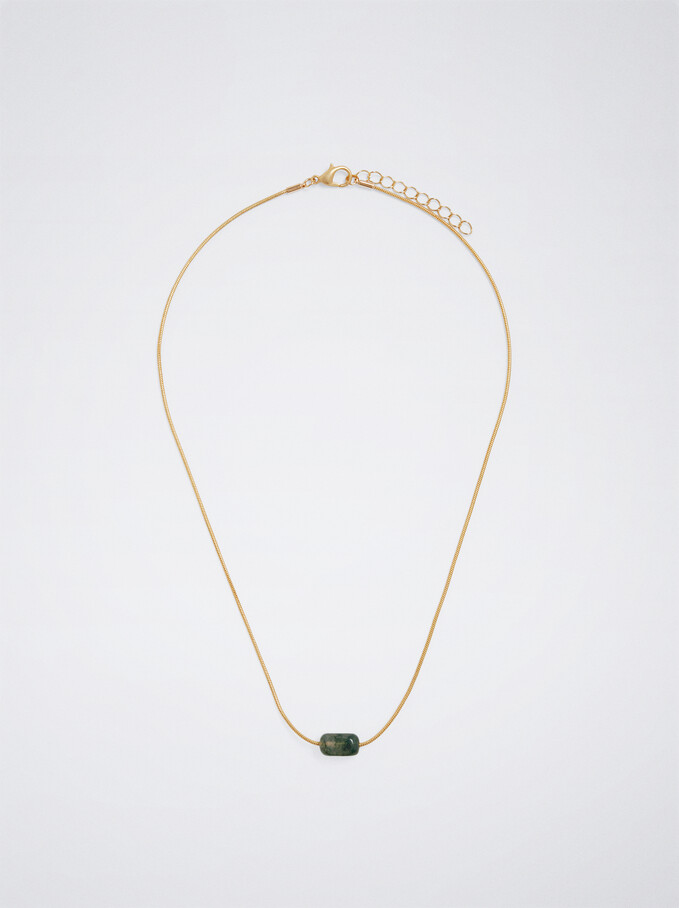 Collar Con Piedra, Verde, hi-res