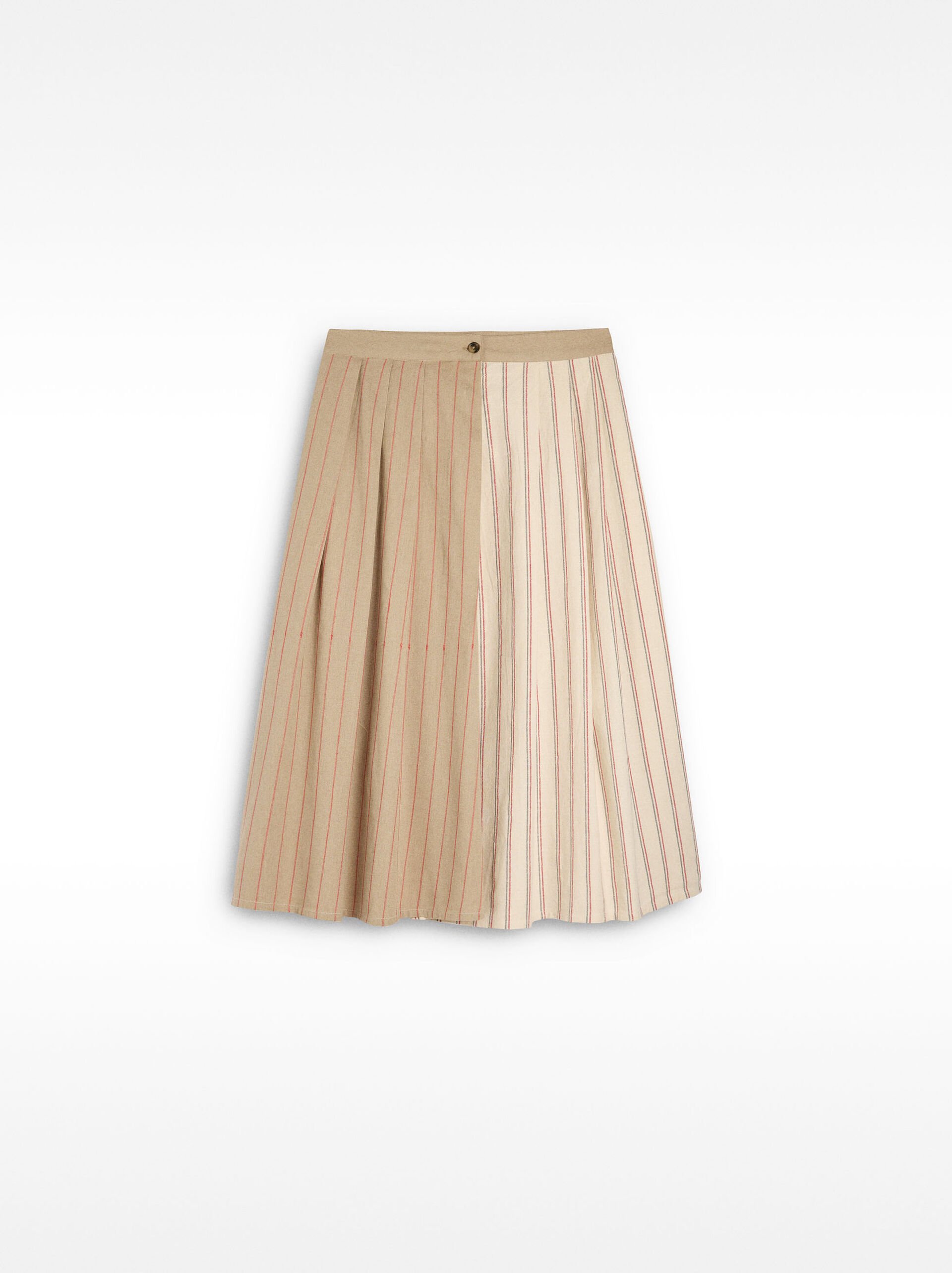 Falda midi bicolor a rayas image number 5.0