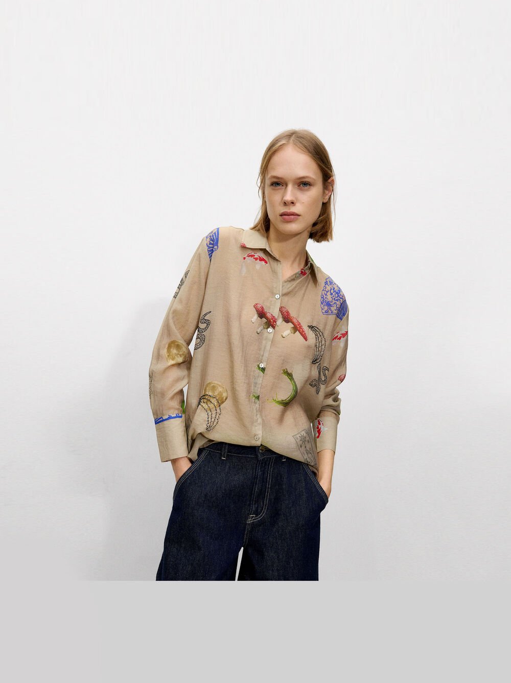 Camicia stampata a maniche lunghe