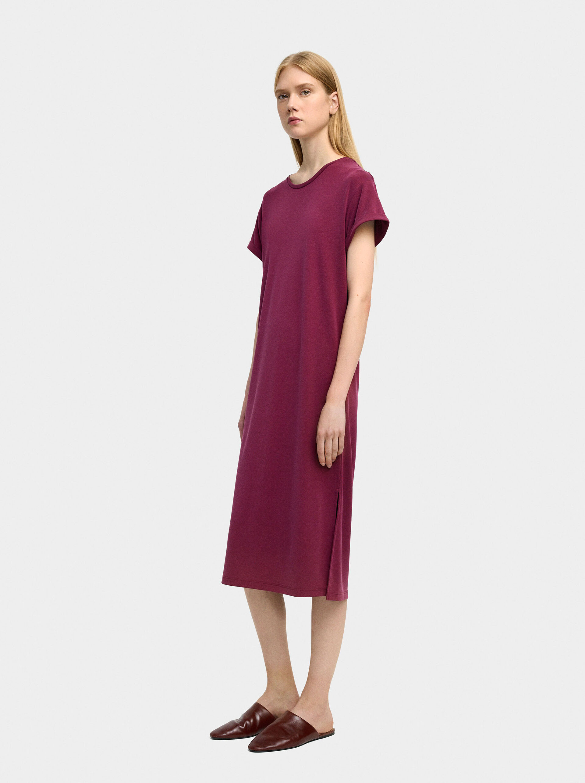 Plain midi dress image number 3.0