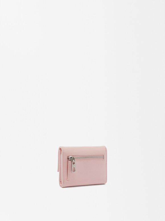 Card Holder With Coin Purse, Pink, hi-res