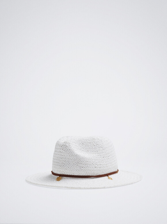 Straw Hat, White, hi-res